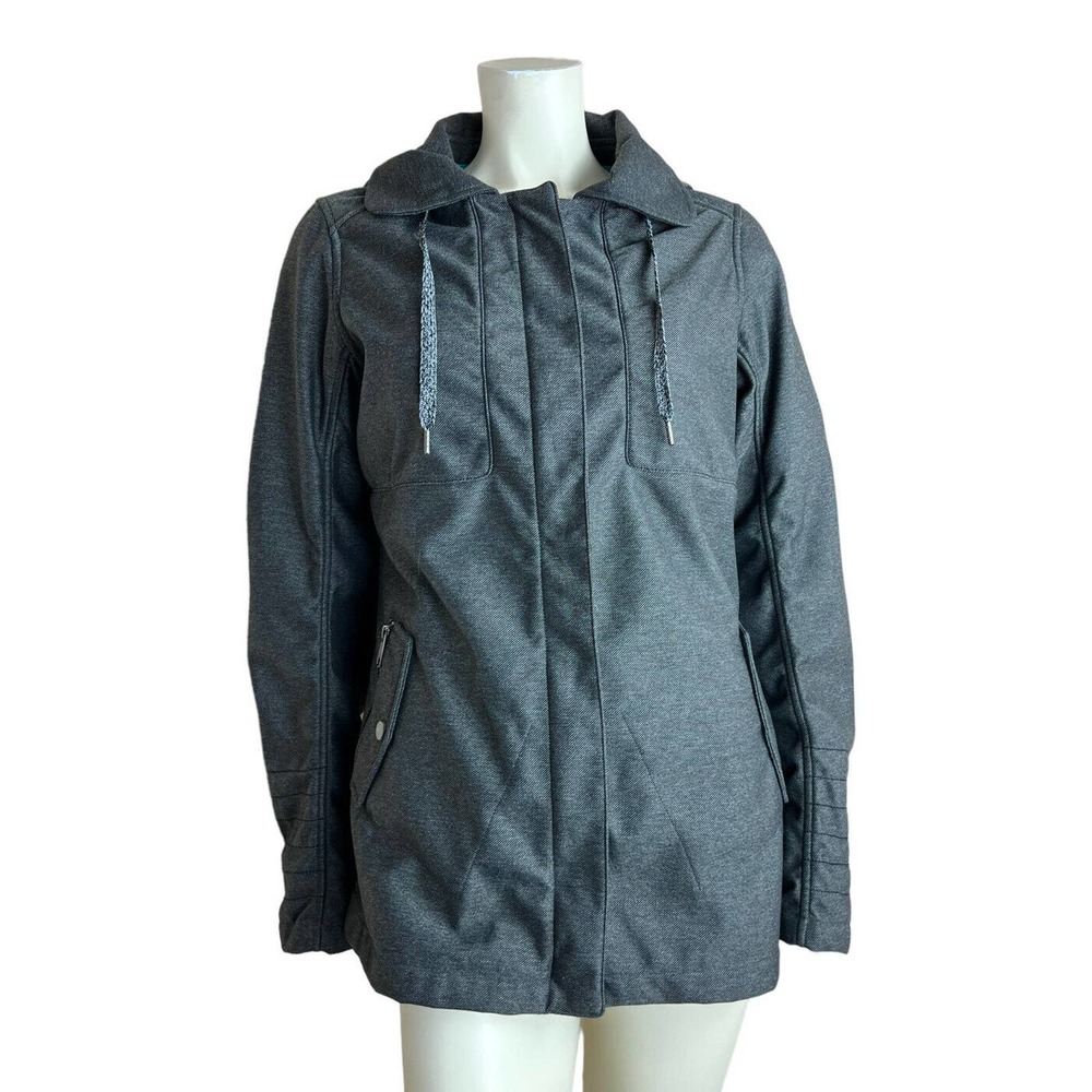 Outdoor Research Oberland Hooded Jacket L Gray Full Zip Pockets Waterproof Women